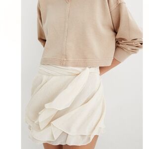 Aerie cream color chiffon layered wrap mini skirt